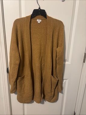 J. Crew Open-Front Cardigan in Mustard